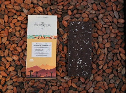 Acaoyer - Tablette de chocolat Noir 70% / Fleur de sel de Guérande-  Madagascar