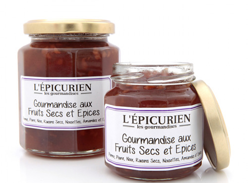 L'Epicurien - GOURMANDISE AUX FRUITS SECS ET AUX EPICES (Pomme, Poire, Noix, Raisins Secs, Noisettes, Amandes, Epices)