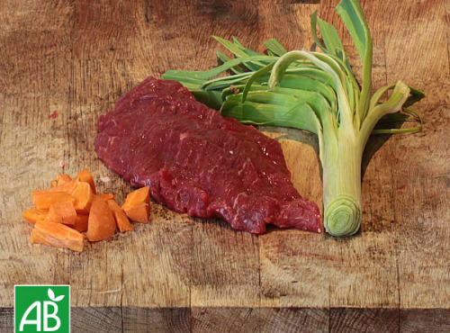 Nature viande - Colis bœuf & veau limousin BIO  : Steaks de bœuf extra 1kg / escalopes de veau 1kg