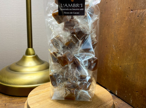 L'AMBR'1 Caramels et Gourmandises - Caramel Aux Fèves De Cacao - Sachet De 130g