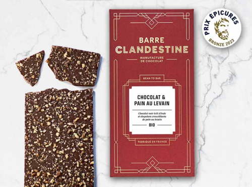 Barre Clandestine - Chocolat et pain au levain - Prix Épicures Bronze - bean to bar