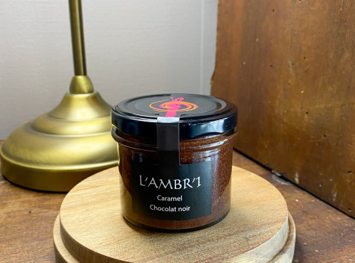 L'AMBR'1 Caramels et Gourmandises - Crème De Caramel Chocolat Noir - Pot De 130g