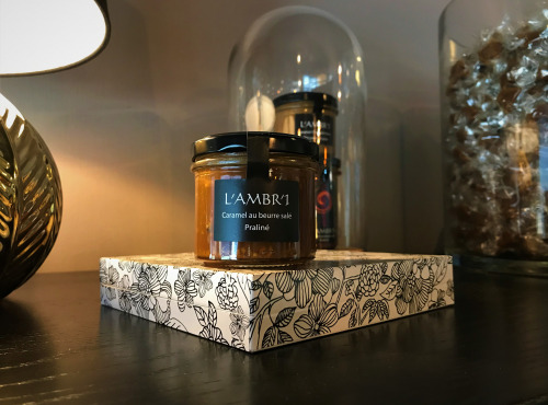 L'AMBR'1 Caramels et Gourmandises - Crème De Caramel Au Praliné - Pot De 130g