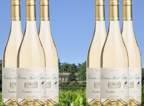 Château Saint Estève d'Uchaux - Viognier Roussanne Blanc sec Tradition 2021 AOP Côtes du Rhône BIO 2 x 6 bouteilles