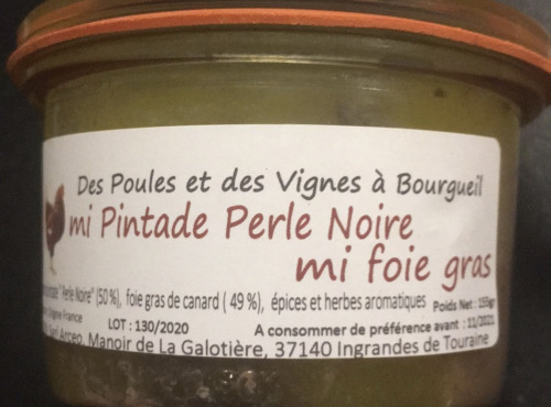 Des Poules et des Vignes à Bourgueil - Mi Pintade Perle Noire  Mi Foie gras
