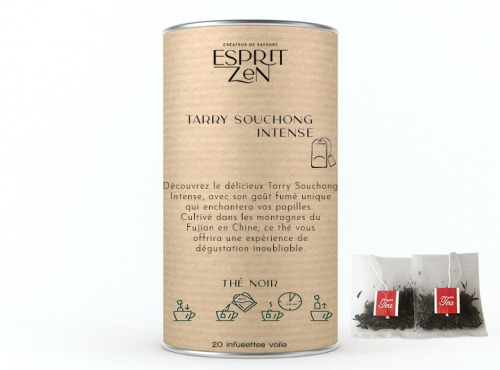 Esprit Zen - Thé Noir " Tarry Souchong " Intense - Fumé- Boite de 20 Infusettes