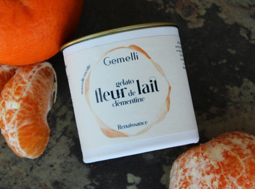 Gemelli - Gelati & Sorbetti - Glace Fleur de lait, clémentine 100ml