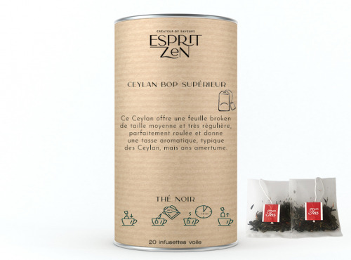 Esprit Zen - Thé Noir  "Ceylan BOP supérieur" - nature - Boite de 20 Infusettes