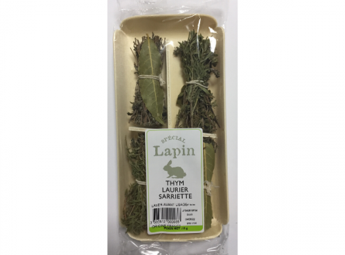 Les Herbes du Roussillon - 4 Mini-bouquets "spécial Lapin" Thym, Laurier, Sarriette