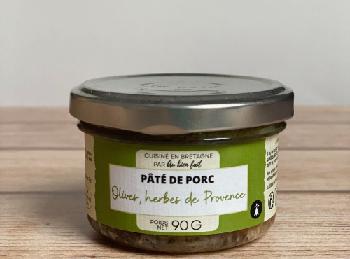 Au Bien Fait - Pâté de porc Olives, herbes de Provence - 90G