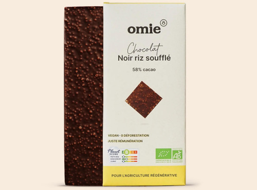 Omie - DESTOCKAGE - Chocolat noir riz soufflé - 100 g