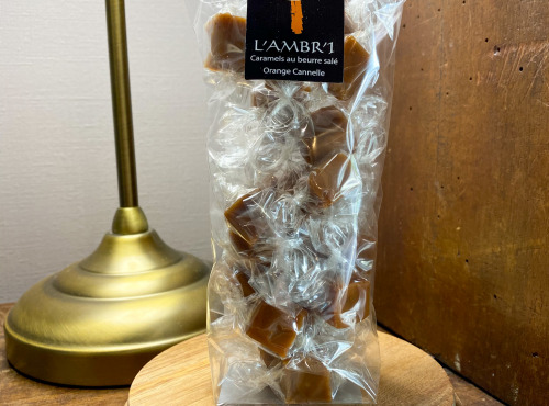 L'AMBR'1 Caramels et Gourmandises - Caramel A L'Orange Et Cannelle - Sachet De 130g
