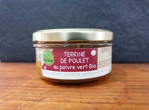 Ferme de Carcouet - Terrine de poulet au poivre vert bio - 140g