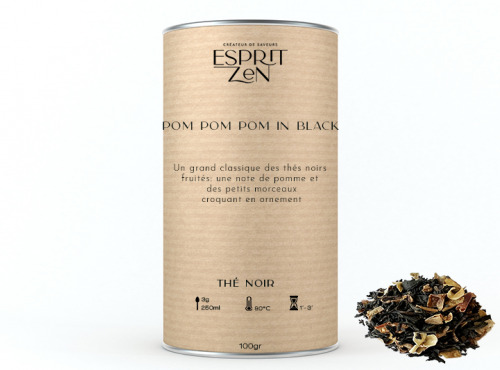 Esprit Zen - Thé Noir "Pom Pom Pom in Black" - pomme - Boite 100g