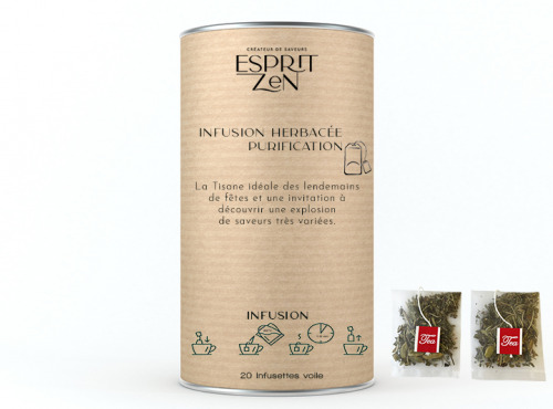 Esprit Zen - Infusion herbacée "Purification" - Boite de 20 Infusettes