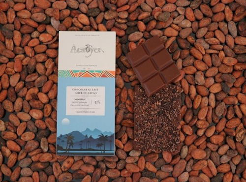 Acaoyer - Tablette de chocolat Lait/ Grué de cacao- 51%-Colombie