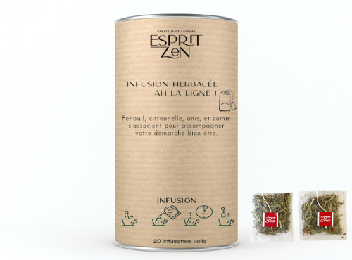 Esprit Zen - Infusion herbacée "Ah la ligne !" - Boite de 20 Infusettes