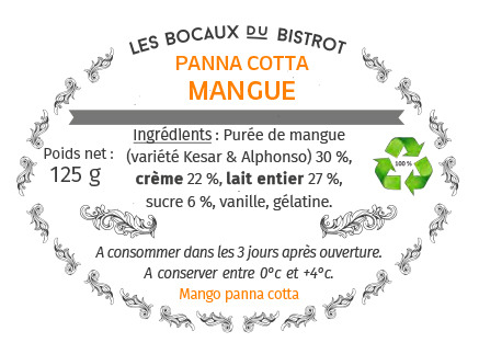 Les Bocaux du Bistrot - (Lot de 2) Panna cotta Mangue