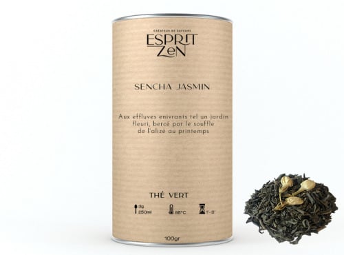 Esprit Zen - Thé Vert "Sencha Jasmin" - jasmin -  Boite 100g