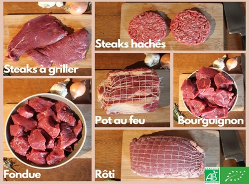 La Ferme DUVAL - [Précommande] Colis hiver steaks hachés de Bœuf Bio fondue - 10 kg
