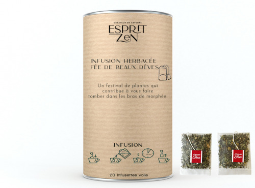Esprit Zen - Infusion herbacée "Fée de Beaux Rêves" - Boite de 20 Infusettes