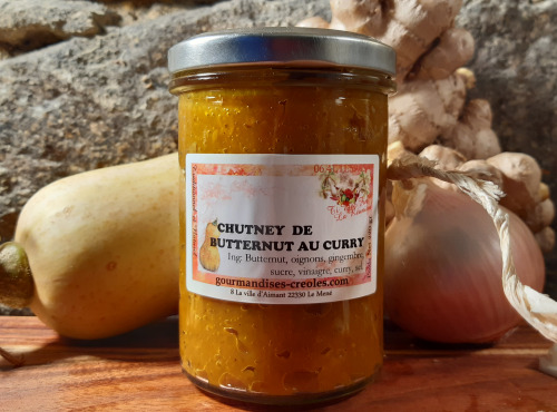 Gourmandises Créoles - Chutney de Butternut au Curry - Parfumé et aromatique au gré des envies