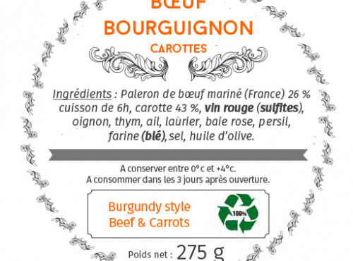 Les Bocaux du Bistrot - Bœuf Bourguigon, carottes