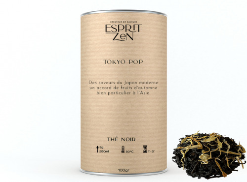 Esprit Zen - Thé Noir "Tokyo Pop" - cerisier - Boite 100g