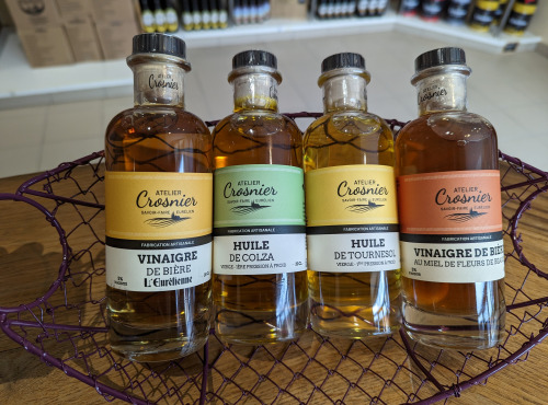 L'Eurélienne - Brasserie de Chandres - Assortiment de 2 huiles et 2 vinaigres Atelier Crosnier (4 x 20cl)