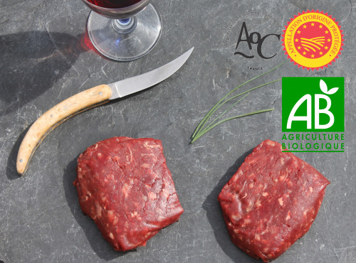 Domaine des Alliers -  Bœuf d'exception - 2 beefsteaks hachés façon bouchère, AOC Maine-Anjou, BIO – 300 g  [SURGELÉ]