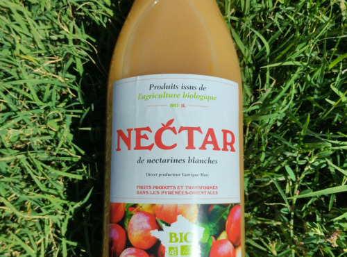 Les fruits de la garrigue - Nectar BIO de nectarines blanches / Lot de 12 bouteilles d'1L