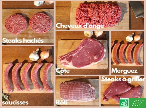 La Ferme DUVAL - [Précommande] Colis été steaks hachés de Bœuf Bio côte - 10 kg