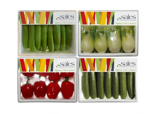 Maison Sales - Végétaux d'Art Culinaire - Composition Mix De Mini Légumes - 4 Barquettes