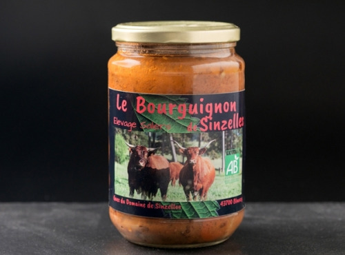 Domaine de Sinzelles - Bourguignon Cuisiné de Bœuf Race Salers BIO - Bocal de 700 g