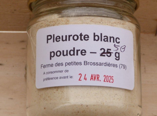 Ferme des petites Brossardières - Pleutote de l'orme (pleurote blanc) en poudre - 50 g
