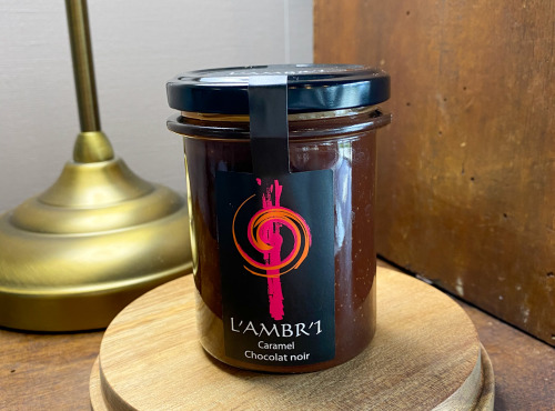 L'AMBR'1 Caramels et Gourmandises - Crème De Caramel Chocolat Noir - Pot De 220g