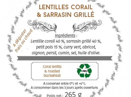 Les Bocaux du Bistrot - Lentilles corail, sarrasin grillé