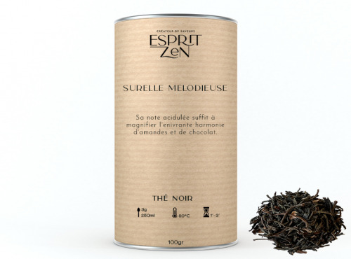 Esprit Zen - Thé Noir "Surelle Mélodieuse" -  amande - cacao - Boite 100g