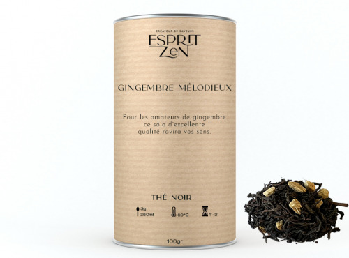 Esprit Zen - Thé Noir "Gingembre Mélodieux" - gingembre - Boite 100g