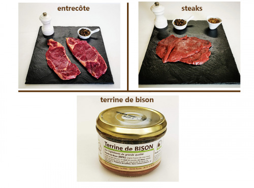 Bisons d'Auvergne - Colis viande de Bison - 2 pers. /4 repas