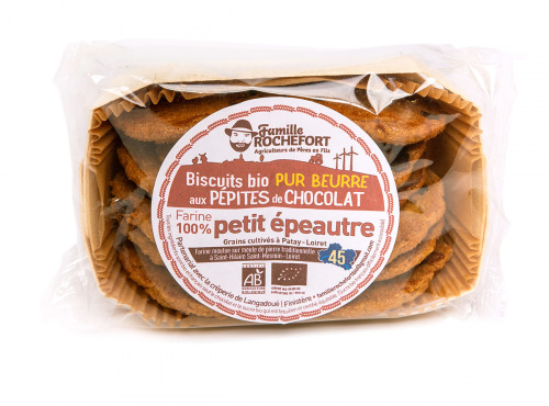 Famille Rochefort - Biscuits bio aux pépites de chocolat et farine 100% petit épeautre 150g