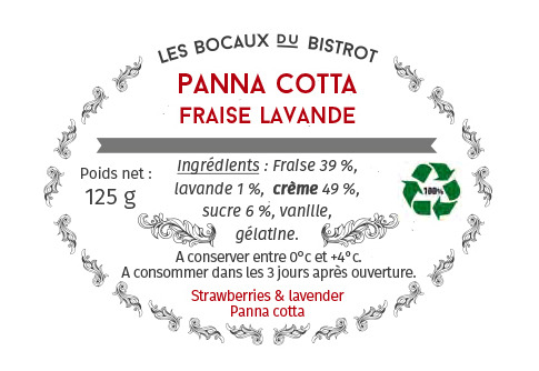 Les Bocaux du Bistrot - (Lot de 2) Panna cotta fraise, lavande