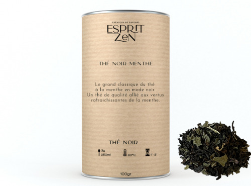 Esprit Zen - Thé Noir "Thé noir Menthe" - menthe - Boite 100g