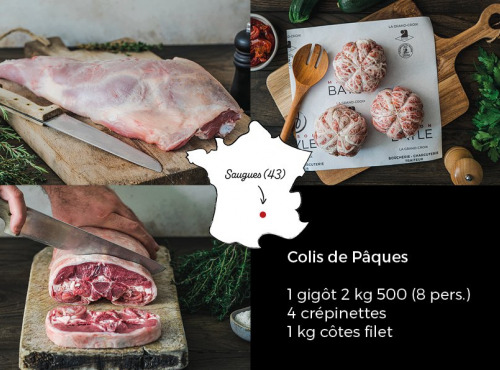 Maison BAYLE - Champions du Monde de boucherie 2016 - Colis Caissette d'agneau de Saugue (43) - 4 Kg  - Avec gigot  paques