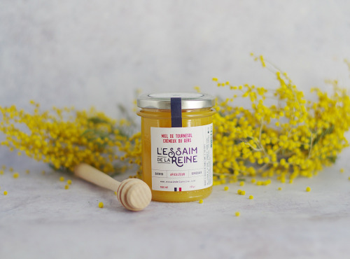 L'Essaim de la Reine - Miel de tournesol crémeux du Gers - 250g - récolté en France par l'apiculteur