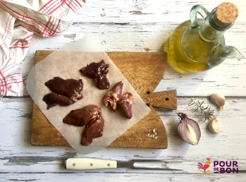 Les poulets de la Marquise - [surgelé] Abats de poulet fermier 1kg : foies, cœurs et gésiers (2x500g)