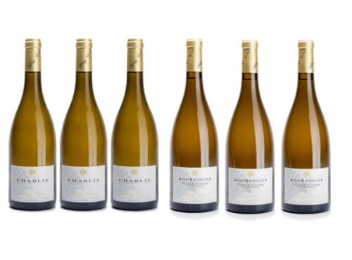 Chablis AOC x3 + Côtes d'Auxerre x3 : Lot de 6 bouteilles Vin Blanc