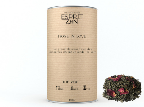 Esprit Zen - Thé Vert "Rose in Love" - rose - Boite 100g