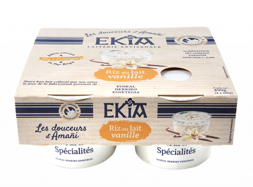 Bastidarra - Ekia - Riz au lait vanille  4*100gr