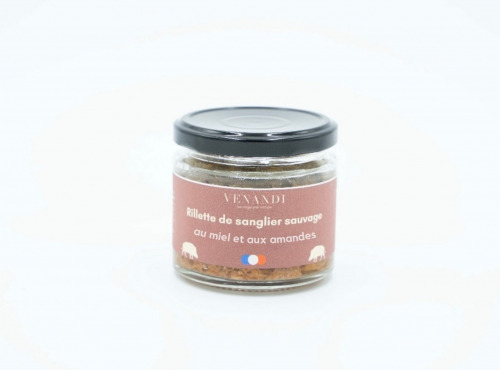 Venandi Sauvage par Nature - Rillette de sanglier sauvage 100% français au miel et aux amandes